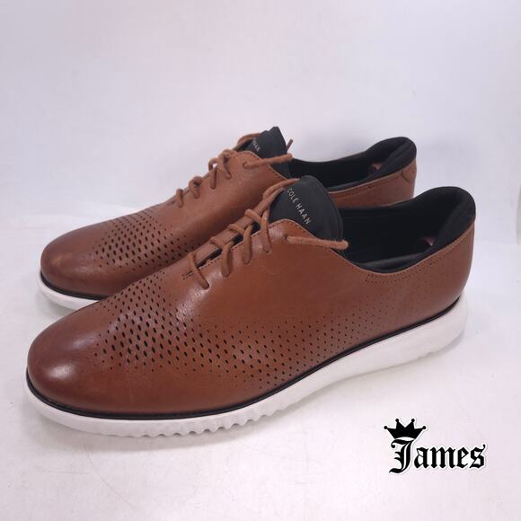 Cole Haan 2.ZeroGrand Casual Lace Up Shoe Mens Size 13 C27879 Brown White - Picture 1 of 10